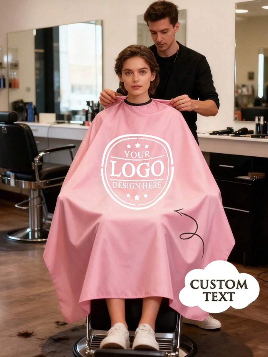 客製化理髮師圍裙、客製化理髮披肩、可印 Logo 的個性化理髮披肩,可印理髮店 Logo 圖案與文字,專業耐用輕量透氣中性居家沙龍圍裙,客製化理髮店居家沙龍顧客披肩 - 彩色 - 查看 1
