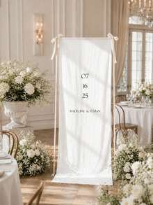 Customized Wedding Welcome Sign, Wedding Fabric Welcome Banner, Modern Wedding Welcome Banner, Fabric Sign Customized Wedding Banner, Bohemian Wedding, Bridal Shower Sign Personalized Name Customized Wedding Sign, Customized Minimalist Welcome Sign, Fabric Welcome Sign, Wedding Decor, Customized Fabric Wedding Sign, Personalized Party Decor, Minimalist Sign, Fabric Sign, Wedding Welcome Sign - Multicolor - View 4