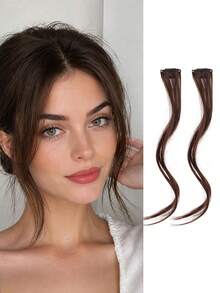 Lightweight Bangs, 2-Piece Clip-In Bangs, Front Bangs, Long Sideburns, Long Bangs Hair Extensions, 10 Inch And 14 Inch, Suitable For Daily Wear - Multicolor - View 13