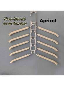 5pcs Metal Thickened Space-Saving Hangers, 5-In-1 Multi-Layer Design, Clothes Hangers, Dorm Essentials, Space-Saving Hangers With Non-Slip Foam Pads, Suitable For Coats, Sweaters, Suits And T-Shirts - Multicolor - View 12