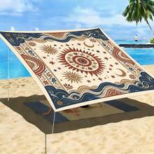 1PC Outdoor Canopy Awning, Protection Sun Shade Tarp, Foldable Durable Breathable Shelter Tarp, For Beach Garden Patio Camping Backyard, Beach Tarp Sun Shades Outdoor Camping Equipment - Bohemia D - View 16