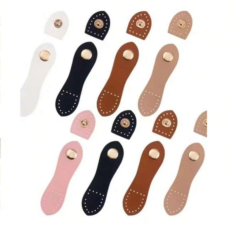 1pc Handmade Button Wallet Clasp Buckle, Solid Color Fashion Leather Bag Buckle, Card Holder Buckle, DIY Handbag Accessory - A - View 1