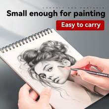 3pcs Sketchbook Set, Spiral Bound Drawing Notebook With 2 Sketching Pencils, 30 Sheets Of Acid-Free Art Paper, Creative Drawing Book For Artists And Beginners, Perfect Gift For Christmas, Easter And Special Occasions,Enhancing Creativity, Beautifully Designed - One Size Fits All - View 2