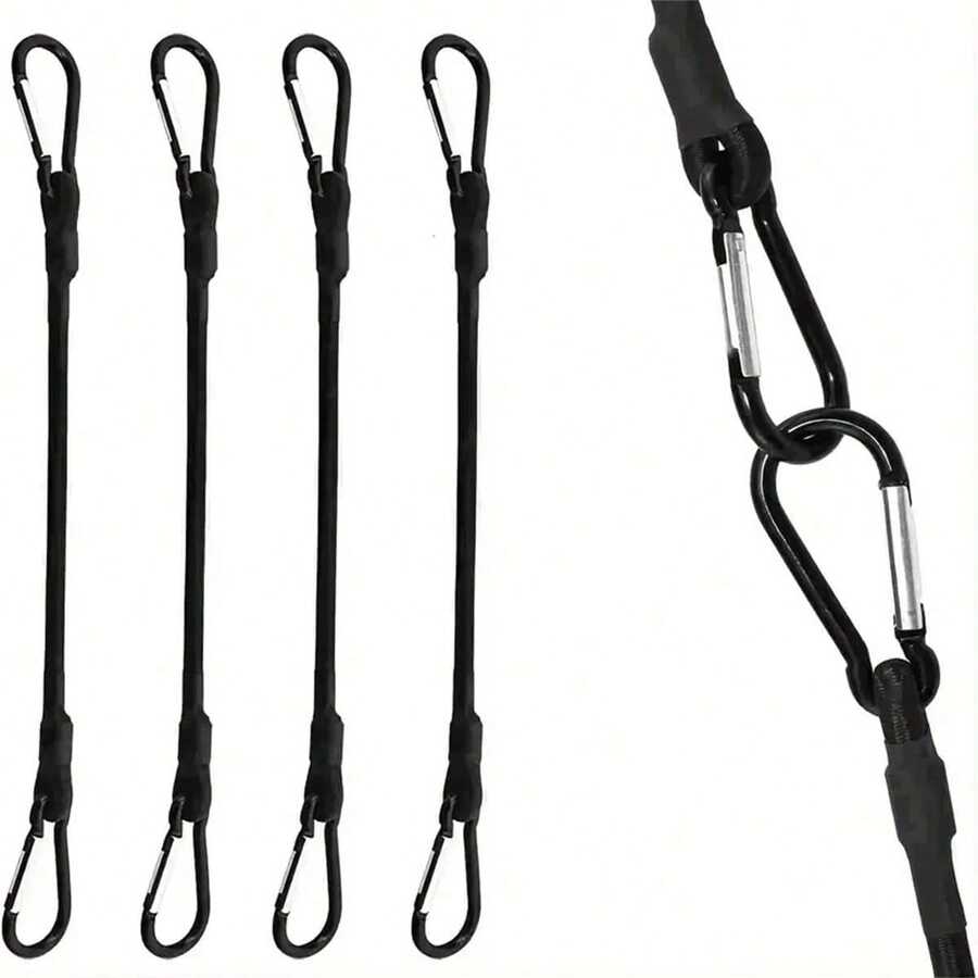 1/4 Pack High Elasticity Elastic Rope, High Strength Wear-Resistant Bungee Cord, Thickened Durable Heavy Duty Elastic Band, Outdoor Camping Tent Fixing Strap, Bicycle Binding Rope, Luggage Rack Tie Down Rope, Logistics Cargo Packaging, Vehicle Transport Fixing, Outdoor Awning Storage, Picnic Equipment Binding Universal Elastic Rope, Outdoor Travel Home Multi-Function Binding Accessory, Anti-Stretch Durable Portable Elastic Tightening Rope - A - View 1