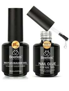 Beetles 2 Bottles 15ML 9-In-1 Nail Gel, Nail Extension & Reinforcement Hard Gel, UV LED Light Compatible, Long Lasting, Women's Gift - Nail Glue - View 1
