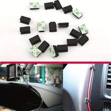 100pcs Self-Adhesive Cable Clips, Strong Adhesion, Easy Cable Management, Suitable For Desk And Car - Black - View 1