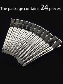 48pcs/12pcs Women's Hair Clips, Silver 9cm/3.54in Metal Hollow Design, Street Casual Y2K Style, Simple Fashion Cute Elegant, Suitable For Daily, Vacation, Styling, Salon, School, Outfit Matching, Alligator Hair Clips - Silver - View 7