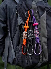 1pc Portable Water Bottle Lanyard, Outdoor Travel Hiking Beverage Carrying Accessory, With Aluminum Alloy Hook And Lanyard Design, Can Easily Secure Mineral Water Bottles, Also Can Be Used As Backpack Key Chain - Multicolor - View 5