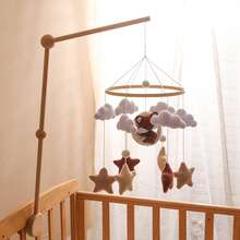 Handcrafted Baby Bed Mobile, Brown Little Fox, Moon And Stars, Baby Crib Hanging Toy, Enhances Infant Hand-Eye Coordination, Suitable For Nursery Decor, Best Gift For Parent-Child Interaction - Multicolor - View 8