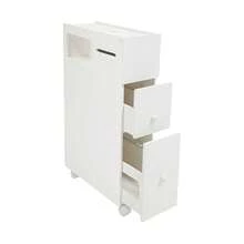YUNRUX Bathroom Cabinet, Slim Bathroom Shelf, Rolling Storage Cabinet - 白色 - 查看 8