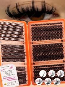 720/684pcs High Capacity DIY False Eyelashes Set, Pointed Tip And 10D-100D D-Curl Natural Lashes, Super Thick And Fluffy, Eyelash Book, Suitable For Daily Use And Beginners, Multi-Style Mixed Lash Cluster Set - Multicolor - View 20