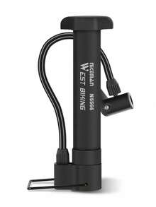 1pc Letter Graphic Bicycle Pump - Black - View 1