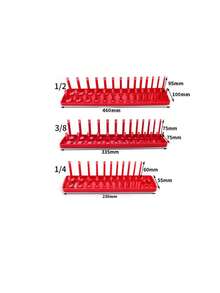 3pcs Plastic Socket Tray Set - Stackable Durable Storage Rack, Suitable For 1/4", 3/8", 1/2" Sockets - Essential Garage Tool Rack For Mechanics And DIY Enthusiasts - A - View 9
