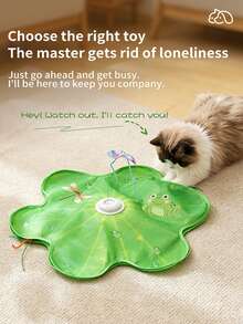 Automatic Interactive Cat Toys 360° Irregular Movement Simulating Prey, Hands-Free, USB Rechargeable, Smart Sensing Rotation Cat Teaser Wand , Stimulating Hunting Instinct, Self-Entertainment Tool Pet Toys Automatic Cat Toys - Green - View 3