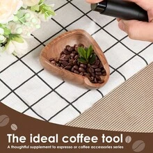 Coffee Bean Dosing Cup & RDT Spray Bottle & Coffee Spoon Set, Wood Espresso Accessories Kit With Static Reduction Spray, Measuring Tray For Coffee/Tea - Multicolor - View 4