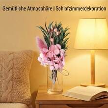 APODESS Mini Trockenblumen Set 12PCS mit Rosa Hortensie, Bohnen und Hasenschwanz für DIY Projekte, Deko-Partyzubehör-Set - Übersicht 4