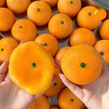 1pc Handmade Crunchy Orange Ball, Malleable Non-Rebound Muscle-Relaxing Creative Round Fruit Squishy Toy, Back To School/Crunchy Squish/Crunchy Squishy Toy - Multicolor - View 3