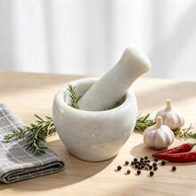 Mortar And Pestle Set – Marble Grinding Bowl Container, Suitable For Guacamole, Spices, Salsa, Garlic Sauce, Herbs – Best Garlic Crusher Spice And Pill Crusher Set - Multicolor - View 2