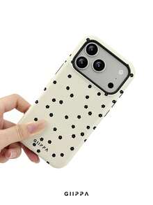 GIIPPA 1pc Apricot Base With Black Small Floral Pattern Design, Phone 17 Pro Max Phone Case, Compatible With Phone 16 Pro Max, 15 Pro Max, 14 Pro Max, Korean Style High-End Fashion Fun Phone Case, Compatible With 11/12/13/14/15/16 Pro Max Plus, Elegant Design Suitable For Men And Women, Perfect Gift For Girlfriend On Christmas, Valentine's Day, Easter, Wedding Season And Birthday! - Multicolor - View 5