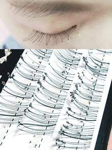 Glue-Free Natural-Looking Segmented False Eyelashes With Crushed Diamond Effect, Wispy Single-Cluster Starry Sky Look, Photogenic Snow-Like Glitter Eyelashes For Daily Wear, Flirty Manga Style, Shiny Sparkle - View 2