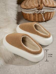 Damen Mode Dicksohlige bequeme Outdoor Pendeln Zuhause Innen Warm Hausschuhe, Herbst/Winter - Braun - Übersicht 5