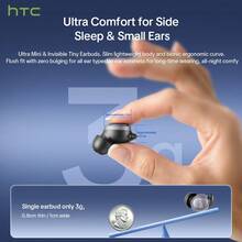 HTC NE96 In-Ear Wireless Sleep Earbuds, High-Quality Bluetooth Earphones, Upgraded Soft Ear Tips, Elegant And Textured Charging Case, Compact And Portable. Flat Ear Tips For Comfortable Fit, Side-Sleeper Friendly Comfortable In-Ear Earbuds, Compatible With IOS And Android Systems, Mint Green And Vibrant Orange - View 3
