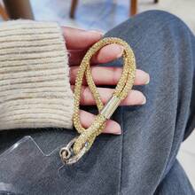 1pc Shiny Rhinestone Crystal Short Phone Lanyard Wrist Strap Anti-Loss Phone Chain Compatible With IPhone/ Series Durable Fashion Y2K Full Rhinestone Phone Lanyard For Women - Multicolor - View 8