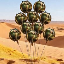 10pcs 18 Inch Brain Fog Theme Weird Ball Foil Balloons, Suitable For Birthday Party Decoration, Jungle Party Setup - Multicolor - View 2