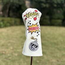 1pc Premium Golf Club Headcovers - Creative Boom Design For Driver, Fairway Wood, And Hybrid - Protect Your Clubs And Add Style To Your Game - White - View 4