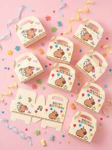 2/12/24 Stück süße Capybara-Themen-Geburtstagsgeschenkboxen, süße Party-Snack-Verpackungsboxen, geeignet für Geburtstagsfeier-Zubehör, Babyparty-Geschenke, Capybara-Themen-Feier, Geburtstags-Gastgeschenke, Party-Tischdekoration, Feiertags-Party-Snack-Behälter - mehrfarbig - Übersicht 6