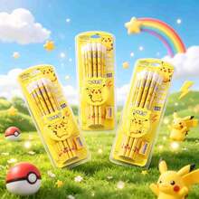1set The Vibrant Yellow Cartoon Children's Pencil Is Easy To Pack, Suitable For Practicing Calligraphy And Painting. The Birthday Gift Is Practical And Beautiful. (Stochastic Style) - Multicolor - View 2