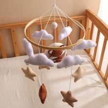 Handcrafted Baby Bed Mobile, Brown Little Fox, Moon And Stars, Baby Crib Hanging Toy, Enhances Infant Hand-Eye Coordination, Suitable For Nursery Decor, Best Gift For Parent-Child Interaction - Multicolor - View 4