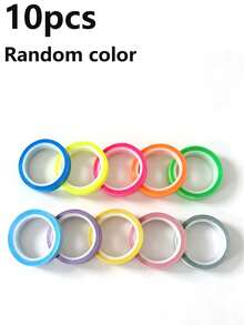 1/5/10pcs Fluorescent Highlighting Tape Colorful Book Annotation Stickers Reading Marker Pens, Calendar Labels Ultra-Thin Soft Color Index Tabs, Transparent Adhesive Sticky Notes Office Study Supplies Organization Planner Diary DIY Scrapbook Stationery Aesthetic Back To School Essentials - Multicolor - View 14