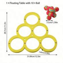 1+10pcs Swimming Pool Toss Game Set, Family Gathering Water Sports Floating Pool Toy, Toss Game Water Mat, Suitable For Water Floating Toss Game Sports, Fun Game For Family And Friends, Suitable For Adults And Ages 14+, Suitable For Pool Parties, Outdoor Games And Holiday Celebrations - A - View 2