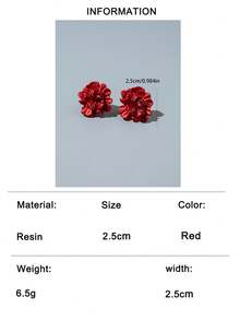 1 Pair/Fashion Bohemian Style Resin Camellia Earrings Suitable For Women's Daily Commute Outfit Jewelry Gift - Multicolor - View 12