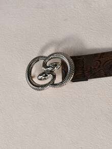 Women's Casual Daily Wear Belt With Dark Floral Trim - A - View 2