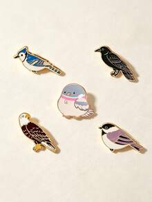 1/5pcs Exquisite Bird Brooch, Delicate Texture Niche Design, Decorative For Clothes, Canvas Bags, Versatile Daily Accessory - Multicolor - View 5