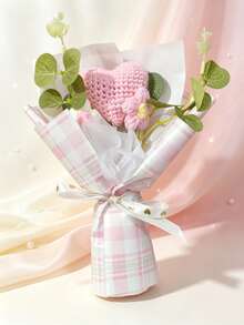 Buket Bunga Mawar & Tulip Anyaman Abadi, Bunga Awet Penyembuh, Hadiah Ulang Tahun & Wisuda - MultiWarna - View 9