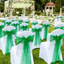 10pcs Organza Chair Back Decorative Ribbon, Navy Blue Organza Bowknot Chair Decorations For Wedding, Banquet Dining Table Decor, 18cm Wide, 275cm Long, Needs DIY Tied Into Bow Shape, Glass Yarn Chair Back Veil Party Decorations, Organza Tent, Staircase Organza Flower, Outdoor Tent Decor, Wedding Ceremony, Graduation Party, Back-To-School Ceremony Atmosphere Props, Gift Packing Decorative Ribbons - Multicolor - View 10
