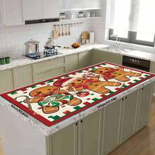 1pc Christmas Series 3 Gingerbread Man Pattern Coffee Bar Mat, Diatom Mud Soft Bottom Drainage Mat, Soft Rubber Absorbent Wear-Resistant Dish Drying Mat, For Countertop Restaurant Kitchen Table, Patio Dining Table Decor, Home Kitchen Supplies, Countertop Decorative Mat - Multicolor - View 14