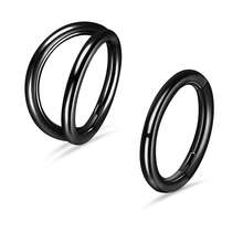 SHZYLN 2pcs/Set 316 Stainless Steel Nose Rings (Double Ring Design) Optional Sizes 18G/16G, Diameter 8mm-10mm; Can Be Used As Cartilage, Helix, Daith, Rook Earrings Or Septum Rings; Features Hinged Opening Design - 2 Pieces - View 14