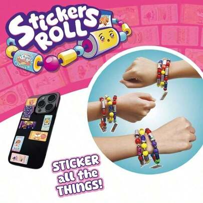 Pulsera de Pegatinas - Set de Joyería de Pegatinas DIY, Incluye Mini Pegatinas. Es el Regalo Perfecto para el Día del Niño, Vacaciones, Año Nuevo y Navidad.