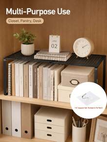Expandable Shoe Rack / Closet Organizer – Space-Saving Vertical Storage Unit With Adjustable Height; Suitable For Clothing, Shoes, And Cabinets; Easy To Install; Features A Minimalist Design And Sturdy Construction For Home Organization. - Multicolor - View 6
