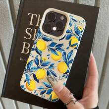 Full Screen Blue Leaf Lemon Lychee Pattern Phone Case For IPhone 17 16 15 14 13 12 11 Pro Max Plus Air 17E 16E XS Max X XR Cover - 5 - 查看 9