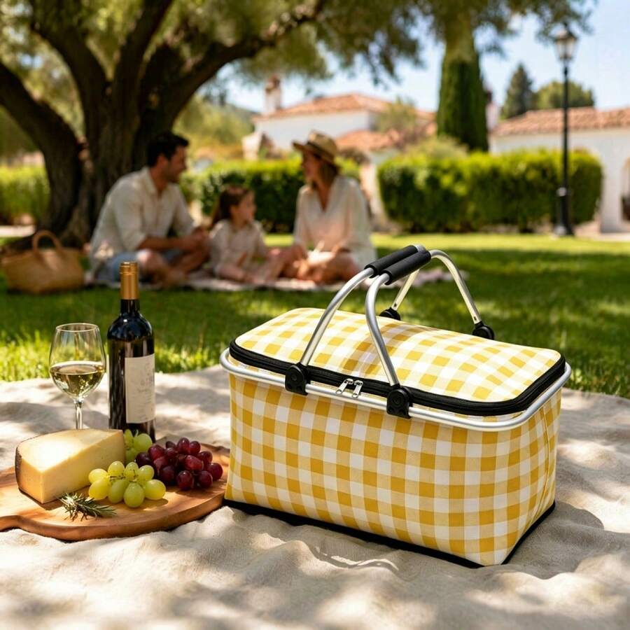 Picknicktasche - Gelb, 47 cm x 28 cm x 23 cm - Übersicht 1