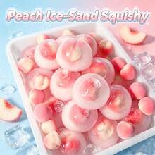 1pc New Peach High Transparency Ice Cream Sensation Squishy Toy, Handmade Squeeze Stress Relief Decor, Relieve Anxiety - Multicolor - View 6