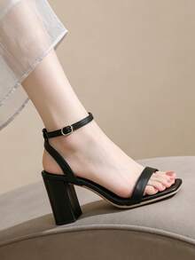 Women Heeled Sandals - Black - View 1