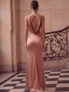 Romantic Party/Date/Wedding/Formal Evening Gown, Backless Sleeveless Dress For Wedding Guest, Prom, Graduation Fall - Rose Gold - View 7