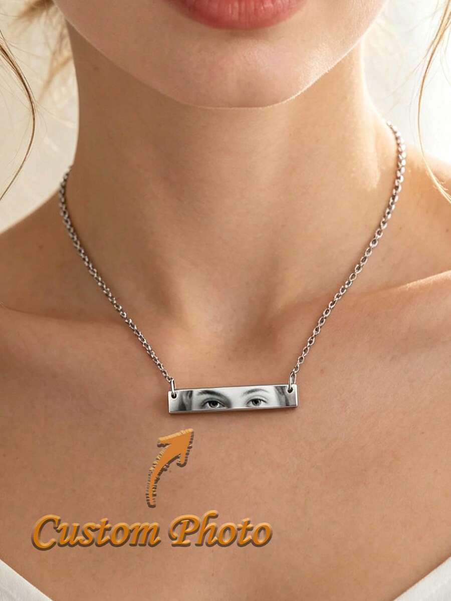 Personalized Eye Photo Necklace, Custom Eye Pattern Necklace, Couple's Eye Gift, Unique Gift For Her, Anniversary Gift, Perfect For Mother's Day - Multicolor - View 1