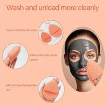 1/5/10pcs Deep Cleansing & Exfoliating Facial Sponges, Random Color And Shape, Reusable, Removes Blackheads And Deep Dirt, Suitable For Makeup And Skincare - Multicolor - View 5